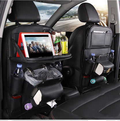 Car Seat Back Organizer: Waterproof PU Leather Storage Bag