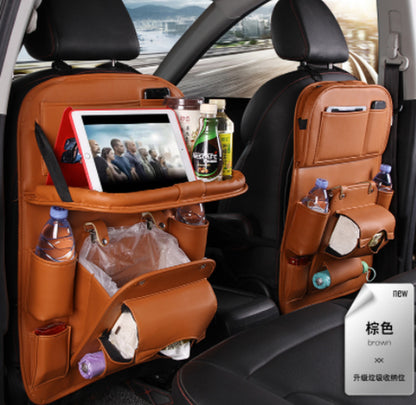 Car Seat Back Organizer: Waterproof PU Leather Storage Bag