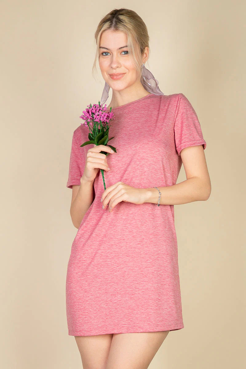 Short Sleeve Crewneck Mini Tee Dress