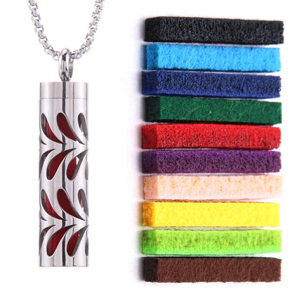 Aromatherapy Essential Oil Diffuser Stainless Steel Open Locket Perfume Necklace