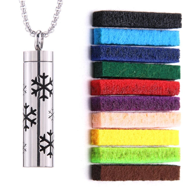 Aromatherapy Essential Oil Diffuser Stainless Steel Open Locket Perfume Necklace