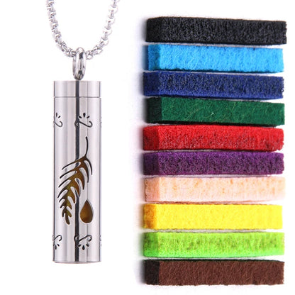 Aromatherapy Essential Oil Diffuser Stainless Steel Open Locket Perfume Necklace