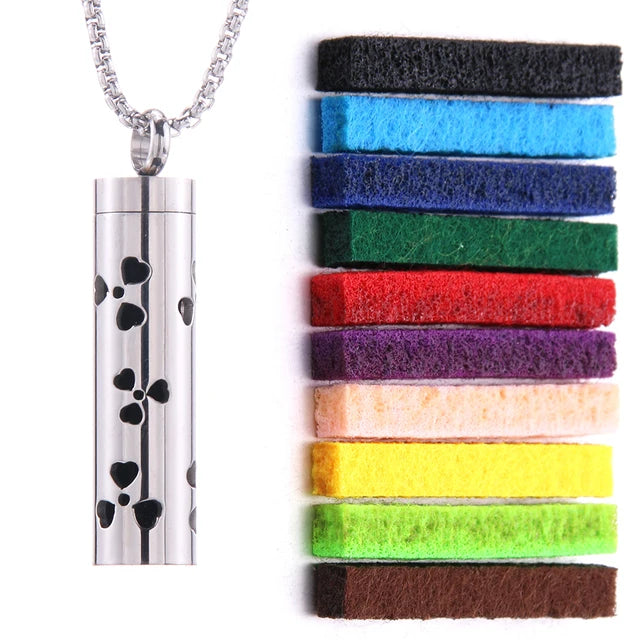 Aromatherapy Essential Oil Diffuser Stainless Steel Open Locket Perfume Necklace