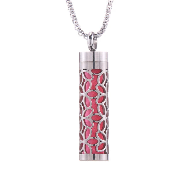 Aromatherapy Essential Oil Diffuser Stainless Steel Open Locket Perfume Necklace