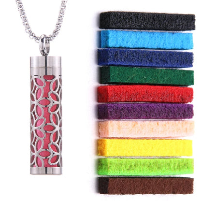 Aromatherapy Essential Oil Diffuser Stainless Steel Open Locket Perfume Necklace