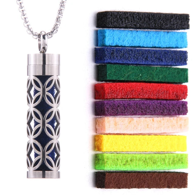 Aromatherapy Essential Oil Diffuser Stainless Steel Open Locket Perfume Necklace