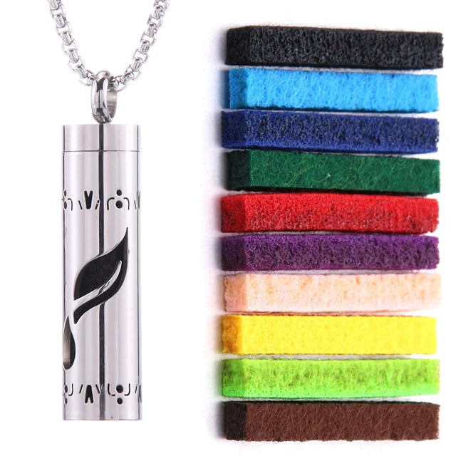 Aromatherapy Essential Oil Diffuser Stainless Steel Open Locket Perfume Necklace