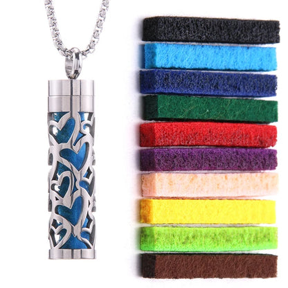 Aromatherapy Essential Oil Diffuser Stainless Steel Open Locket Perfume Necklace