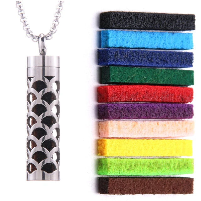 Aromatherapy Essential Oil Diffuser Stainless Steel Open Locket Perfume Necklace