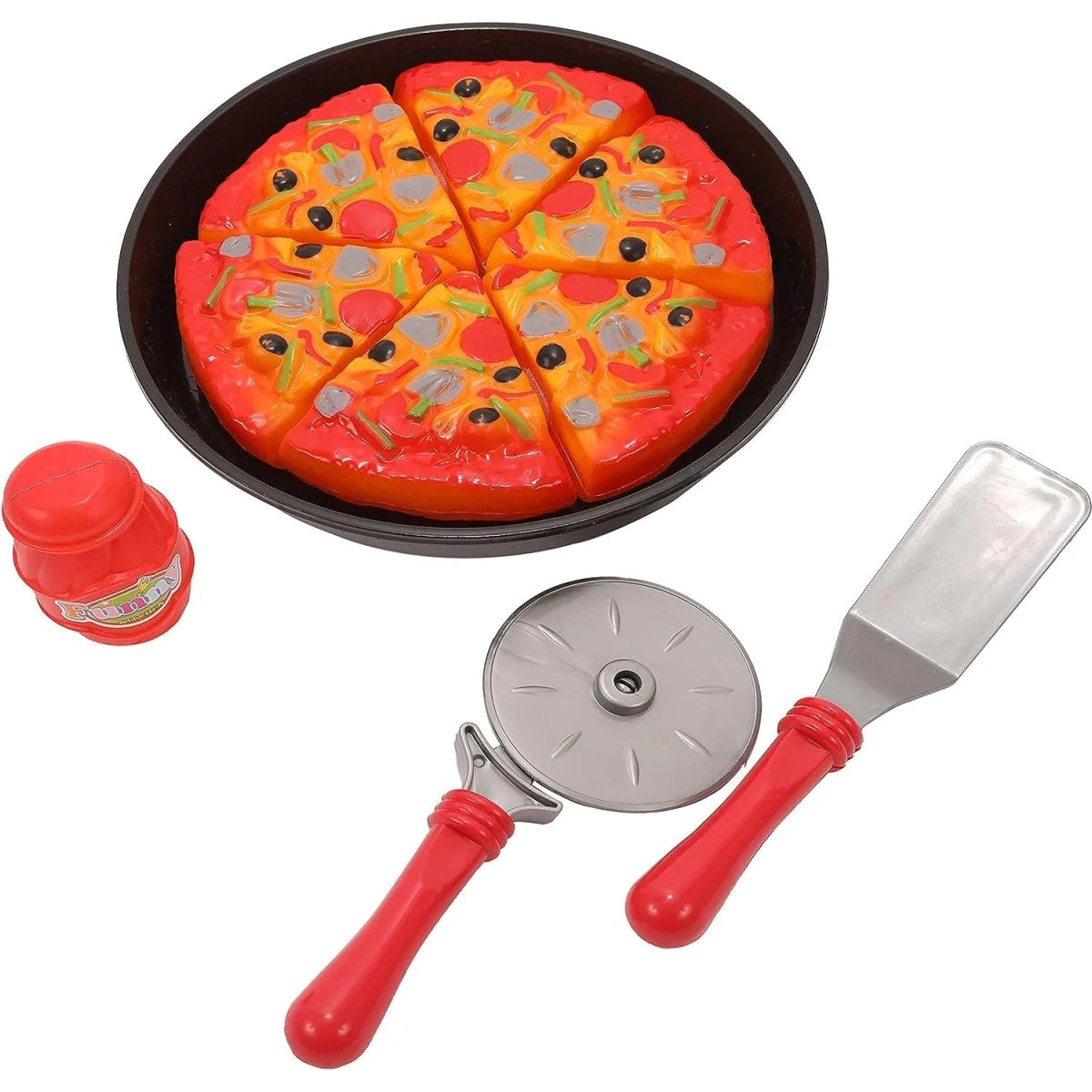 IQ Toys Pizza Party Play Set - 19-Piece Pretend Pizza Party Cutting and Serving Playset