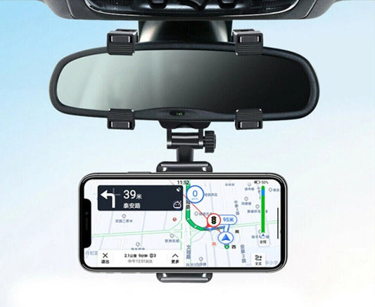 Universal 360 Rotation Car Rear View Mirror Mount Stand GPS Cell Phone Holder US