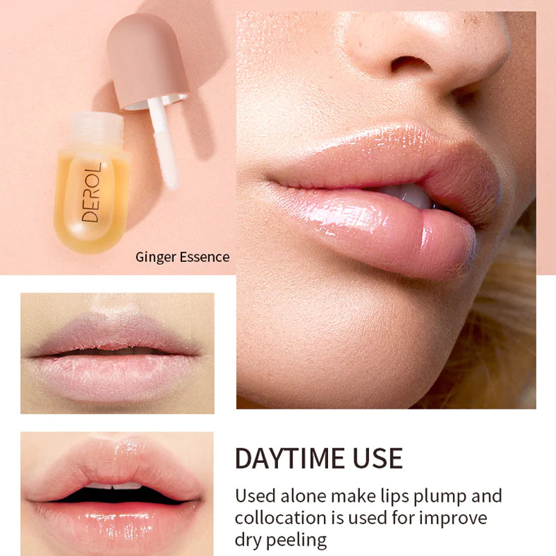 Day Night Instant Volume Lips Plumper Oil Moisturizing Repairing Reduce Lip Fine Line Serum Cosmetic Sexy Lip Gloss Makeup