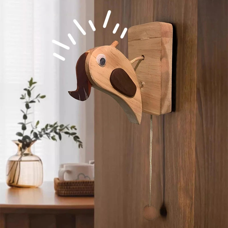 Wooden Woodpecker Doorbell Entrance Wireless Door Bell Creative Woodpecker Shaped Doorbell Door Bell Decor Home Decoration