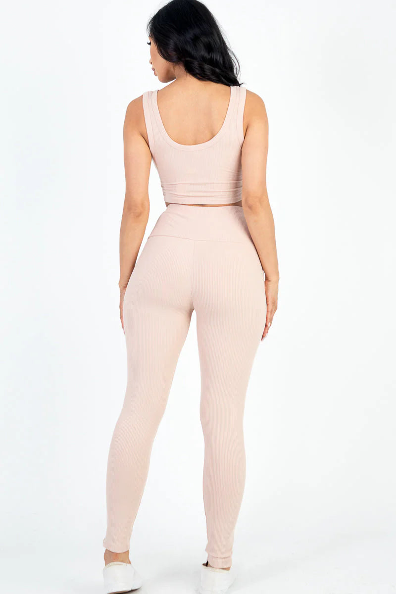 Ribbed Crop Top & Leggings Set (CAPELLA)