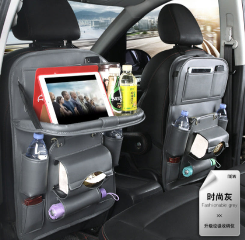 Car Seat Back Organizer: Waterproof PU Leather Storage Bag